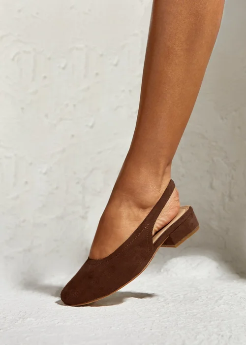 Linzi Glide Brown Faux Suede Mary Jane Heels - 4 Image 5