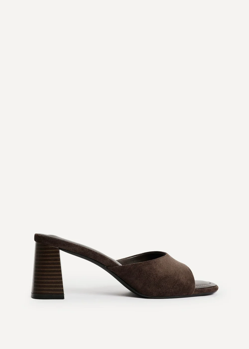 Linzi Cannes Brown Faux Suede Mule Heels - Size 5 Image 2