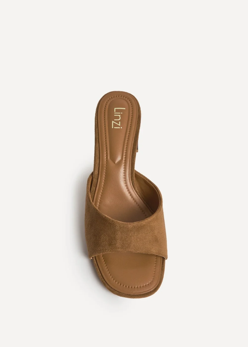 Linzi Cannes Tan Faux Suede Mule Heels - 3 Image 4