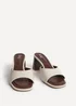 Linzi Cannes Ivory Faux Leather Mule Heels - 4 Image 3