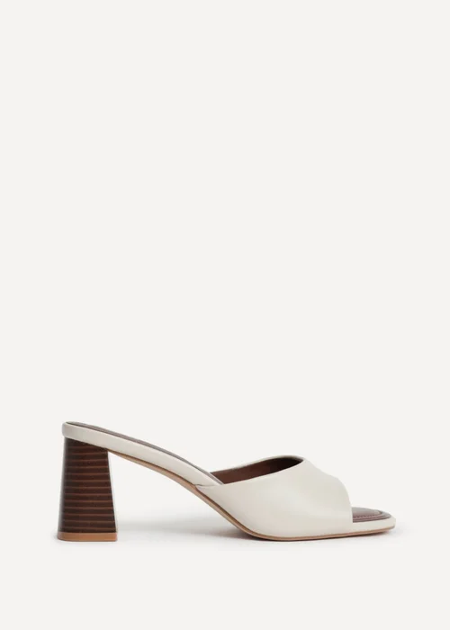 Linzi Cannes Ivory Faux Leather Mule Heels - 4 Image 2