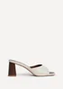 Linzi Cannes Ivory Faux Leather Mule Heels - 4 Image 2