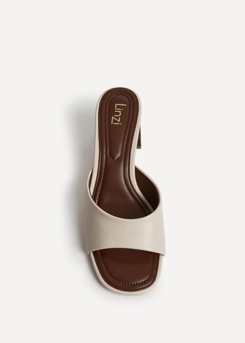 Linzi Cannes Ivory Faux Leather Mule Heels - 4 Image 4