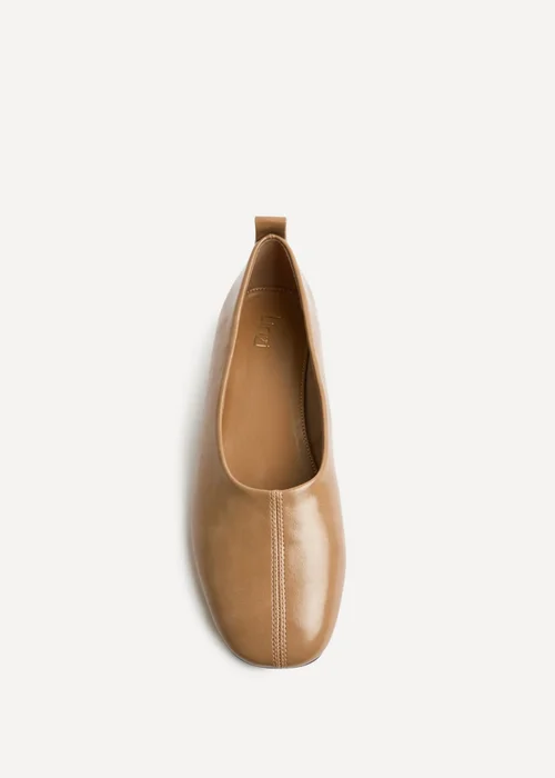 Linzi Capsule Camel Faux Leather Ballet Flats - 5 Image 4