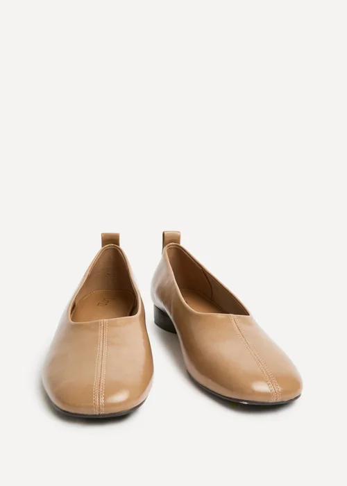 Linzi Capsule Camel Faux Leather Ballet Flats - 5 Image 3