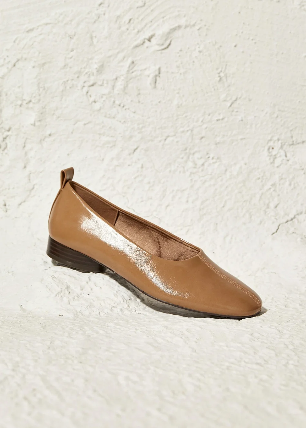 Linzi Capsule Camel Faux Leather Ballet Flats - 5 Image 1