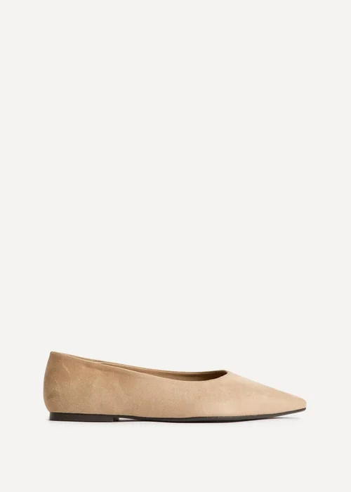 Linzi Candid Wide Fit Beige Pointed Toe Ballet Flats - 4 Image 2