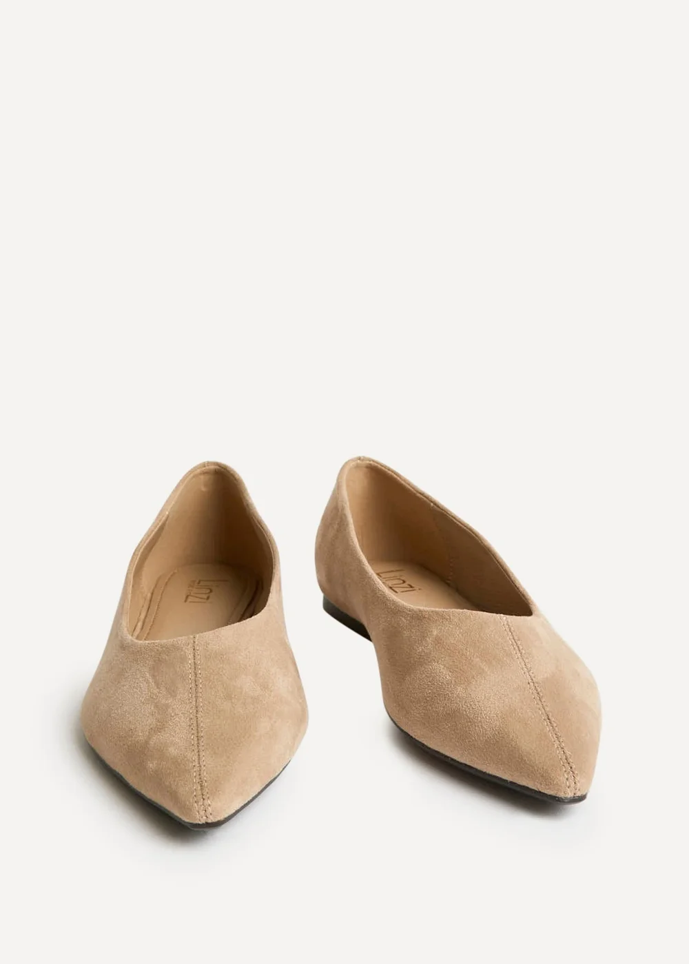 Linzi Candid Wide Fit Beige Pointed Toe Ballet Flats - 4 Image 3