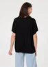 Izabel London Black Butterfly Print Sparkly Relaxed Top - 10 Image 2