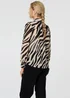 Izabel London Black Zebra Print Long Sleeve Semi Sheer Shirt - 8 Image 2