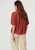 Izabel London Rust Short Sleeve Button Front Shirt - 14 Image 2