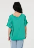 Izabel London Blue Frayed Edge Floral Embellished Top - 8 Image 2