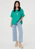 Izabel London Blue Frayed Edge Floral Embellished Top - 8 Image 4