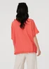 Izabel London Orange Frayed Edge Floral Embellished Top - 16 Image 2