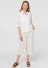 Izabel London White Embroidered Trim 3/4 Sleeve Shirt - M/L Image 4