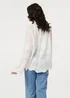 Izabel London White Embroidered Long Sleeve Semi Sheer Shirt - M Image 2