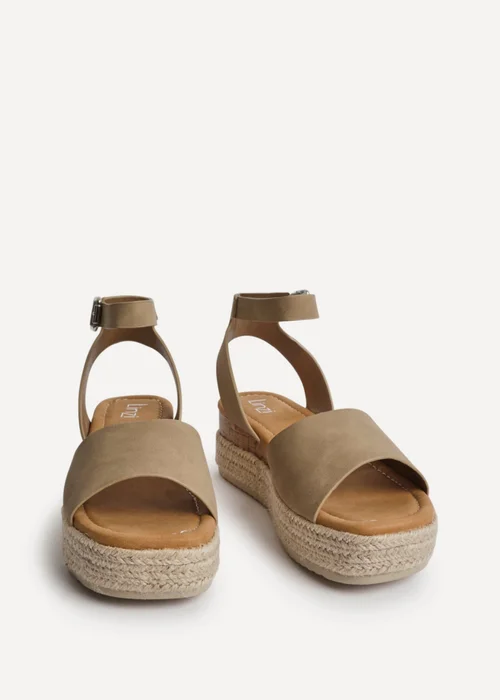 Linzi Nirvana Taupe Nubuck Flatform Sandals - 7 Image 3
