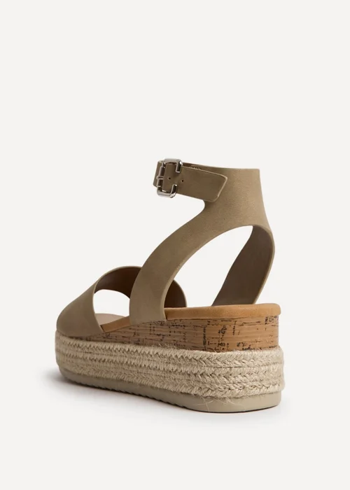 Linzi Nirvana Taupe Nubuck Flatform Sandals - 7 Image 5