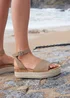 Linzi Nirvana Taupe Nubuck Flatform Sandals - 7 Image 1
