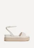 Linzi Dazed Ivory Faux Leather Flatform Sandals - 5 Image 2