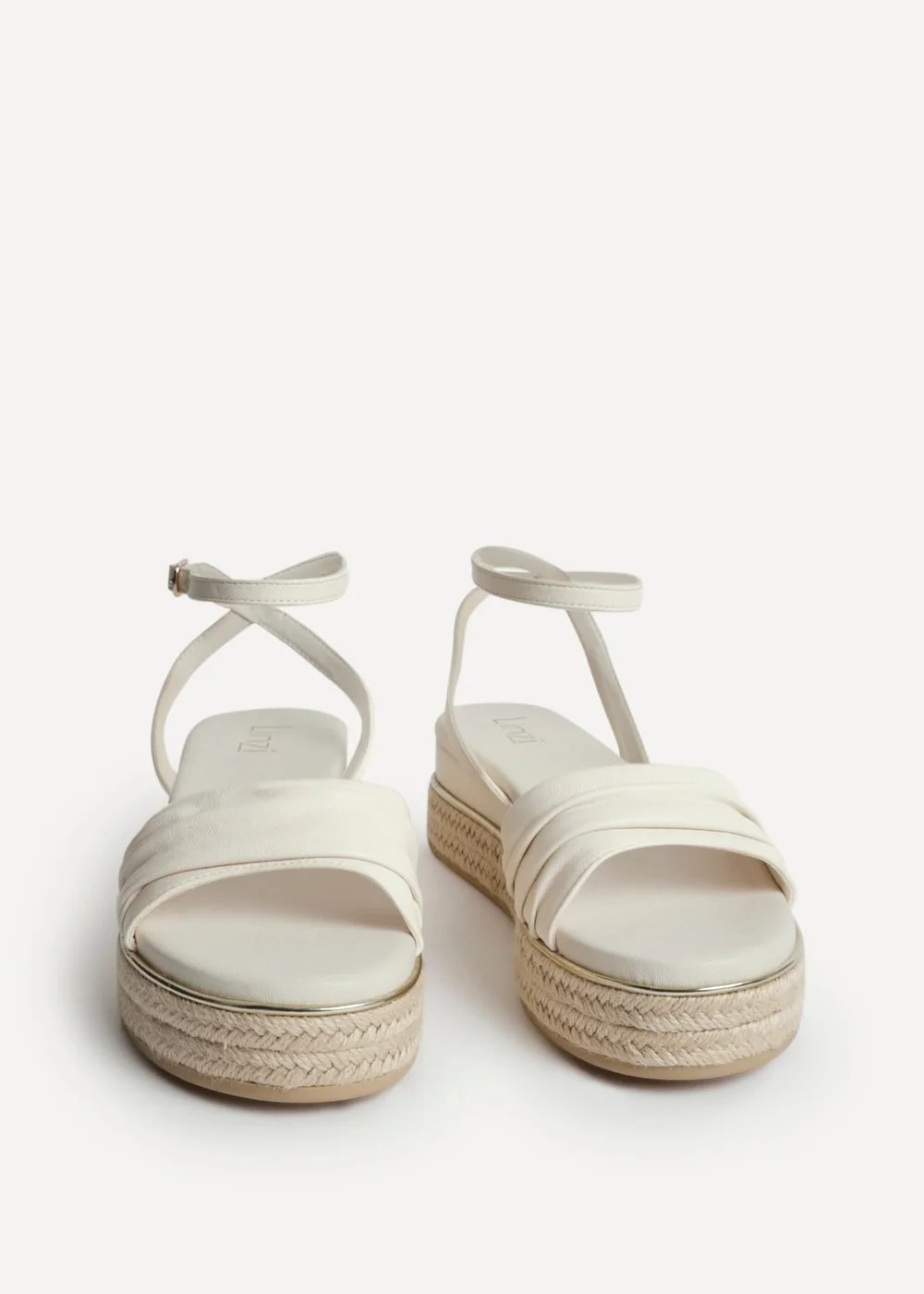 Linzi Dazed Ivory Faux Leather Flatform Sandals - 5 Image 3