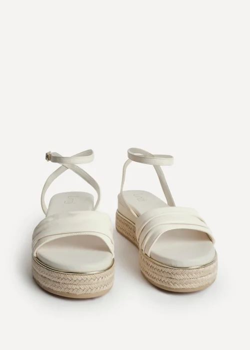 Linzi Dazed Ivory Faux Leather Flatform Sandals - 5 Image 3