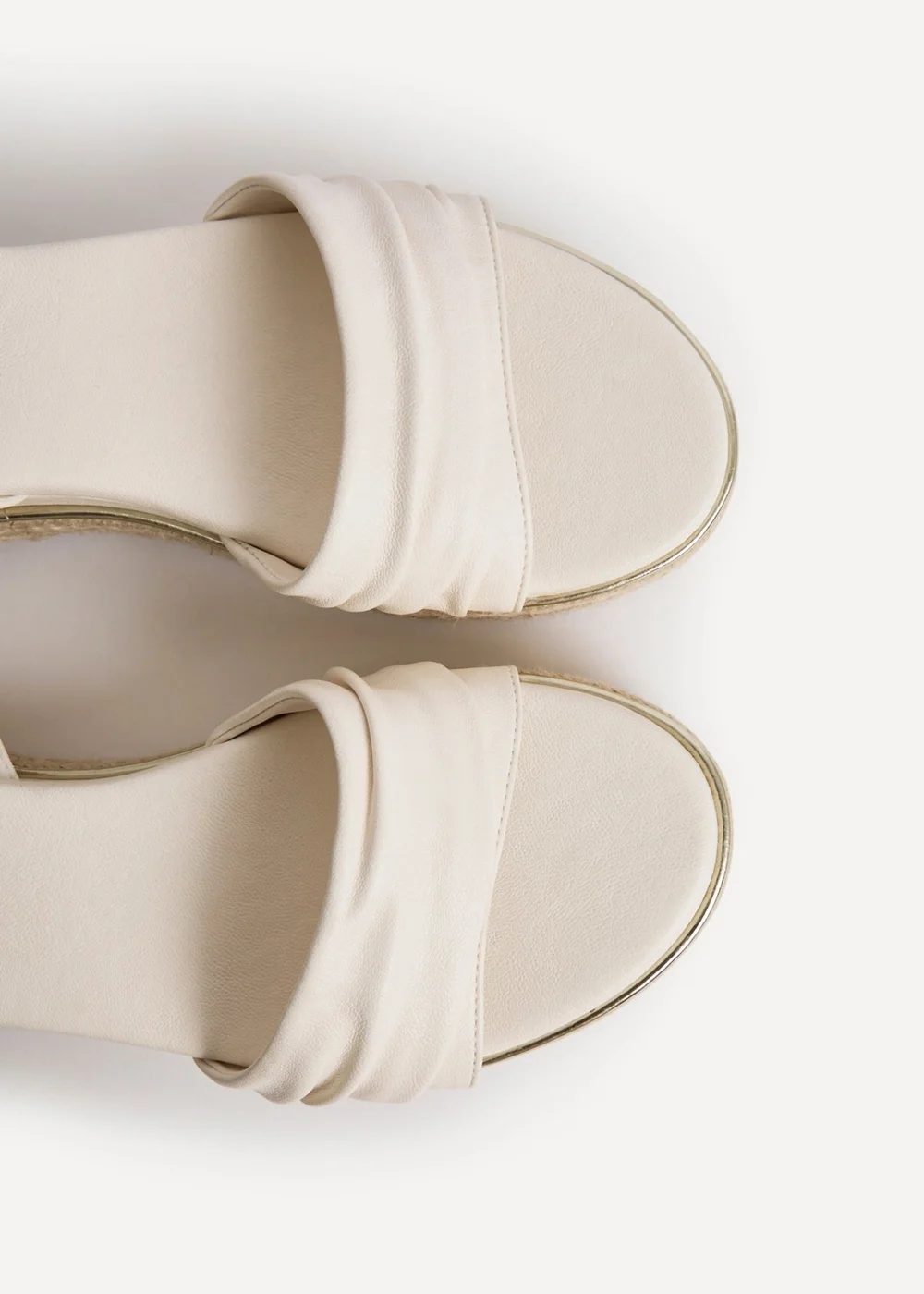 Linzi Dazed Ivory Faux Leather Flatform Sandals - 5 Image 5