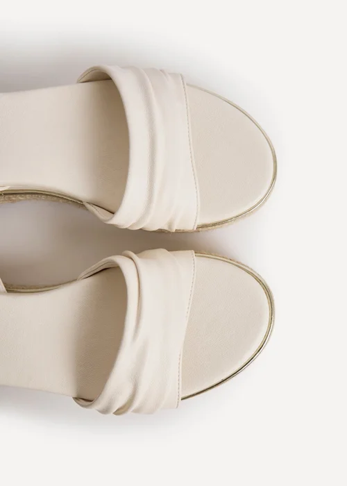 Linzi Dazed Ivory Faux Leather Flatform Sandals - 5 Image 5
