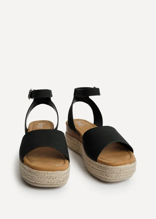 Linzi Nirvana Black Nubuck Flatform Sandals - 5 Image 3