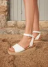 Linzi Nirvana White Nubuck Flatform Sandals - 6 Image 1