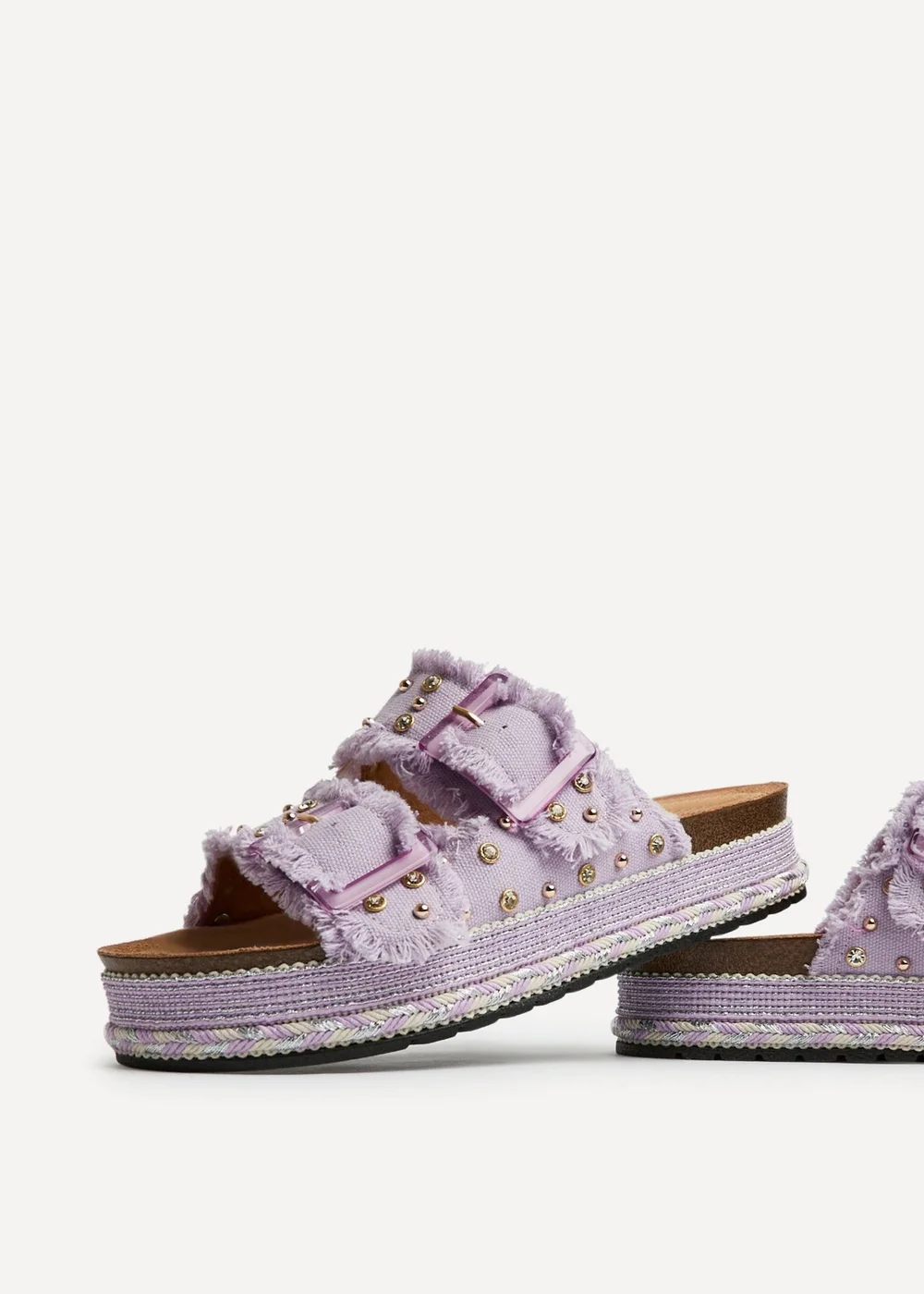 Linzi Bahama Lilac Diamante Flatform Sandals - 4 Image 5