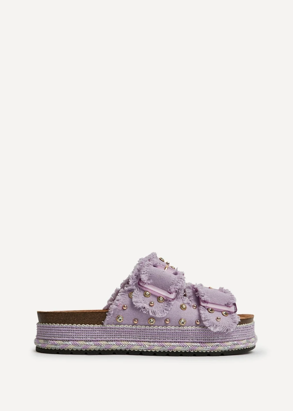 Linzi Bahama Lilac Diamante Flatform Sandals - 4 Image 2