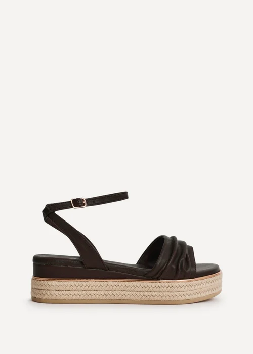 Linzi Dazed Brown Faux Leather Flatform Sandals - 4 Image 2