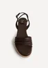 Linzi Dazed Brown Faux Leather Flatform Sandals - 4 Image 4