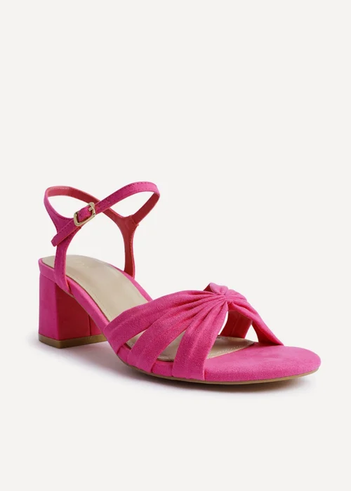 Linzi Broadway Pink Faux Suede Heeled Sandals - 4 Image 5