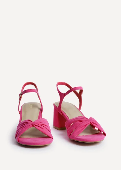 Linzi Broadway Pink Faux Suede Heeled Sandals - 4 Image 3