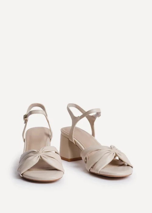 Linzi Broadway Nude Faux Leather Heeled Sandals - 4 Image 3