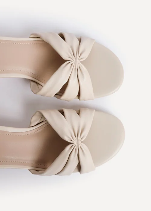 Linzi Broadway Nude Faux Leather Heeled Sandals - 4 Image 5