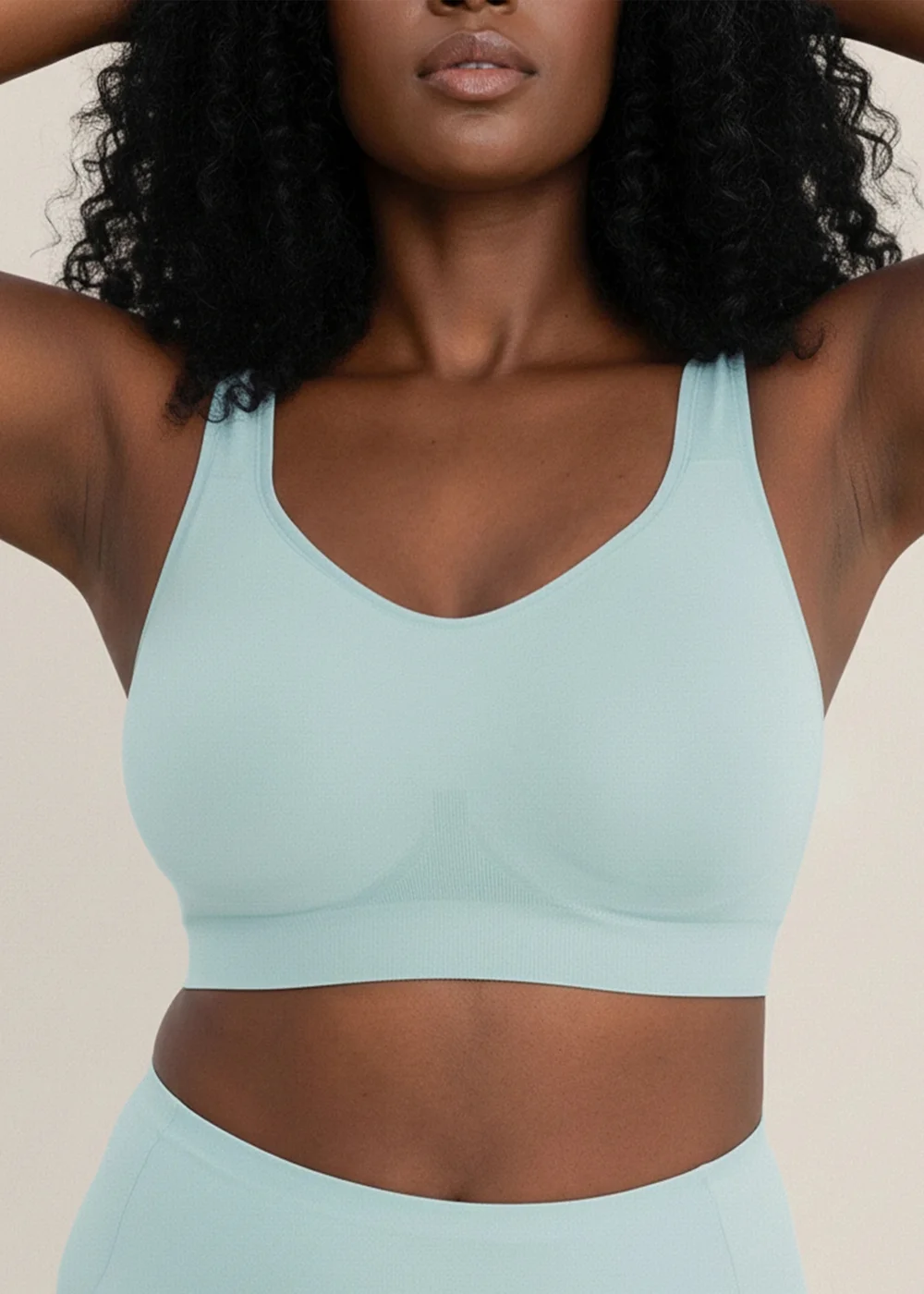 Conturve Pale Blue Adjustable Wire Free Shaper Bra - 5XL Image 1