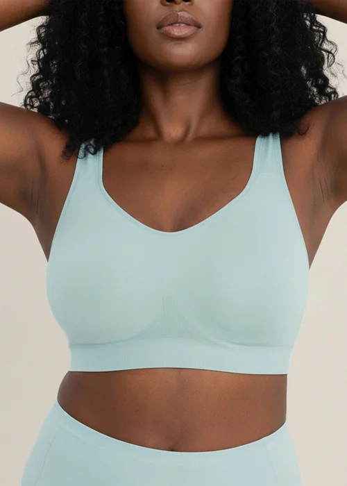 Conturve Pale Blue Adjustable Wire Free Shaper Bra - 5XL Image 1