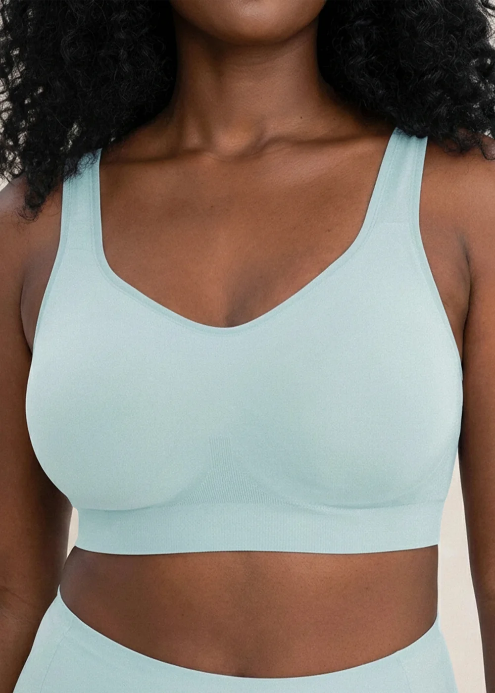 Conturve Pale Blue Adjustable Wire Free Shaper Bra - 5XL Image 3