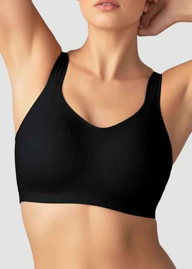 Conturve Black Adjustable Wire Free Shaper Bra