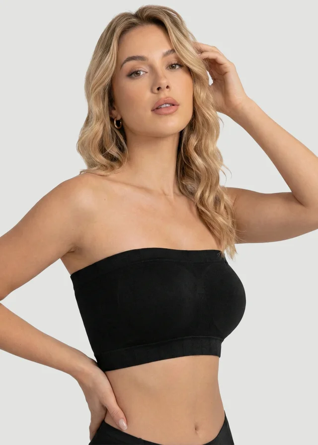 Conturve Black Convertible Strapless Bandeau Bra