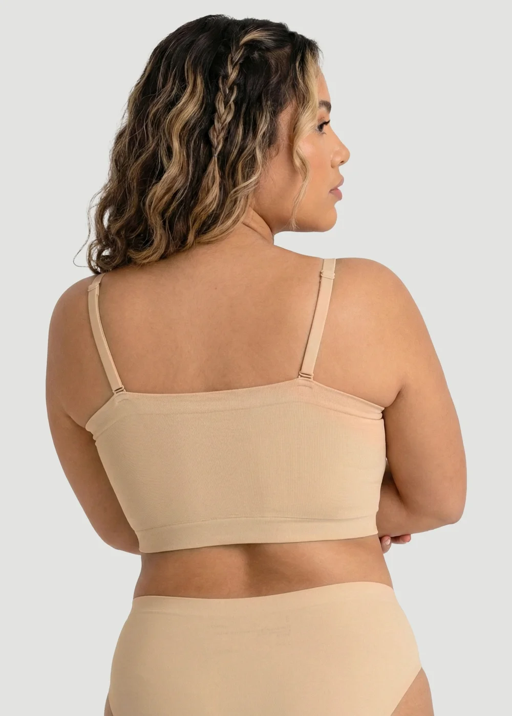 Conturve Beige Convertible Strapless Bandeau Bra - 4XL Image 3