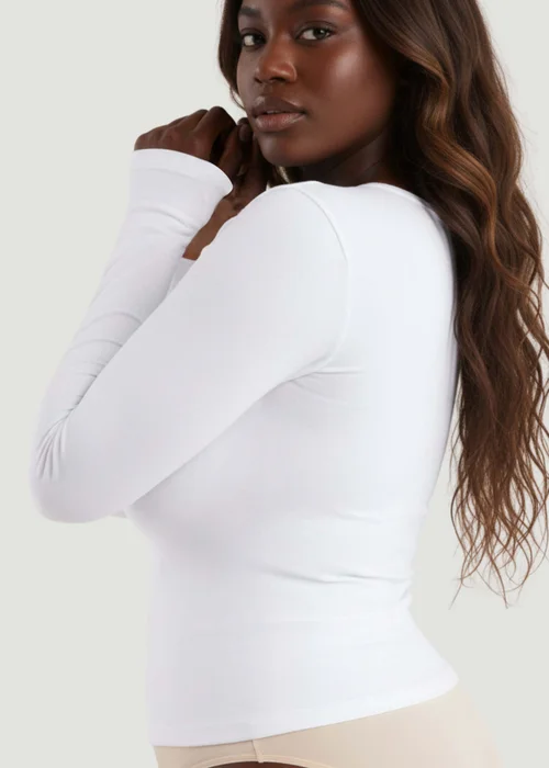 Conturve White Long-Sleeve Shaping Smoothing Top - 2XL Image 1