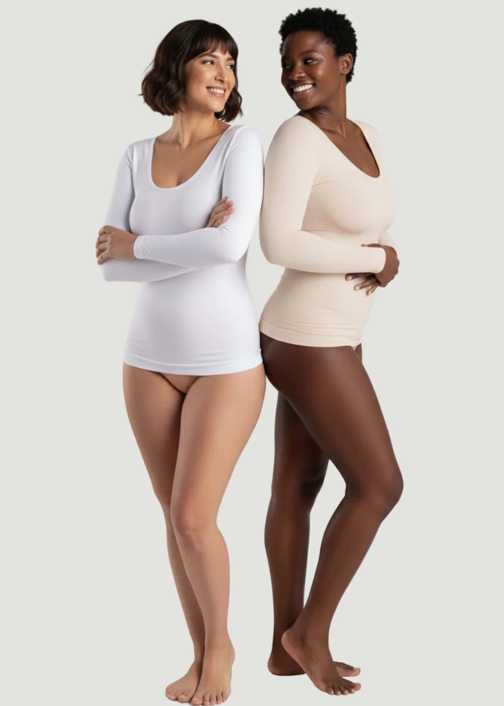 Conturve White Long-Sleeve Shaping Smoothing Top - 2XL Image 3