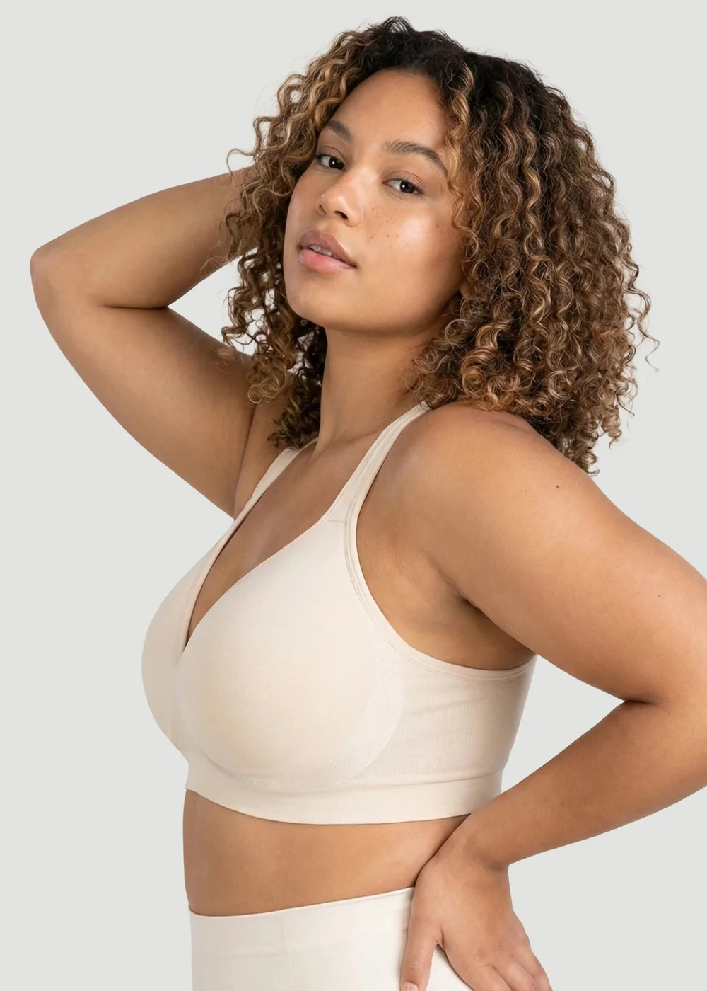 Conturve Beige Contour Wirefree Bra - 4XL Image 3