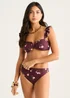 Gini London Brown Ruffle Strappy V Bar Bikini Top - 8 Image 1