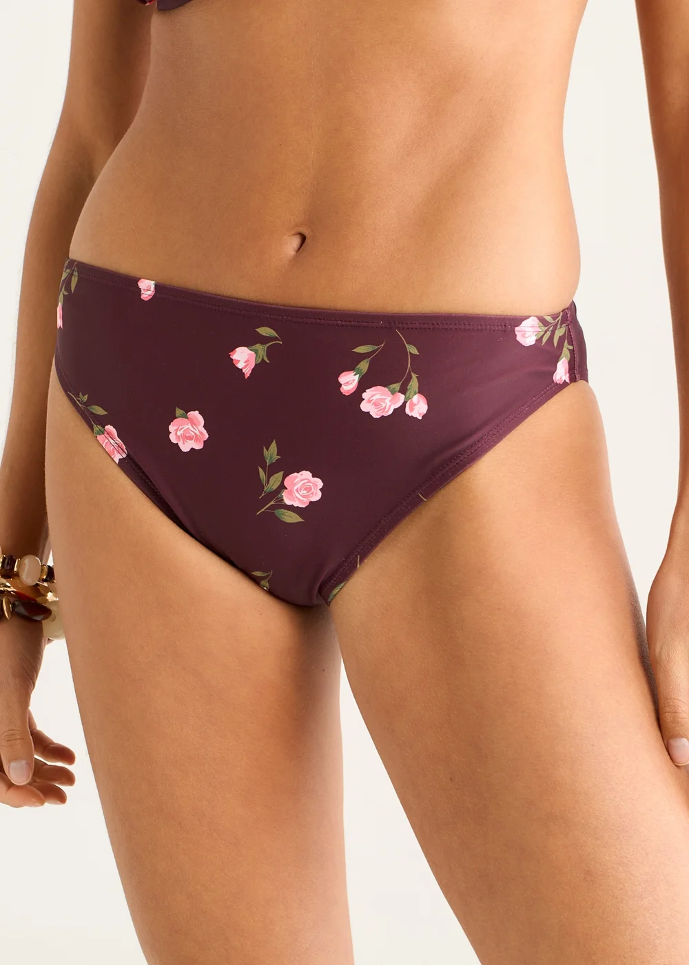 Gini London Brown Floral Printed Bikini Bottom - 16 Image 3