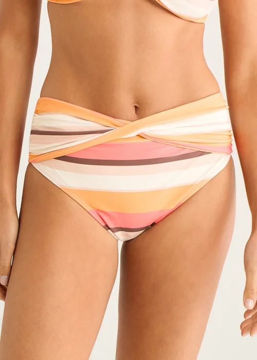 Gini London Multi Color Twist Front Tripe Bikini Bottom - 16 Image 3